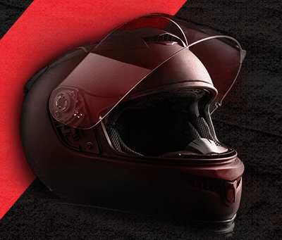 Foto de um capacete para motociclistas.